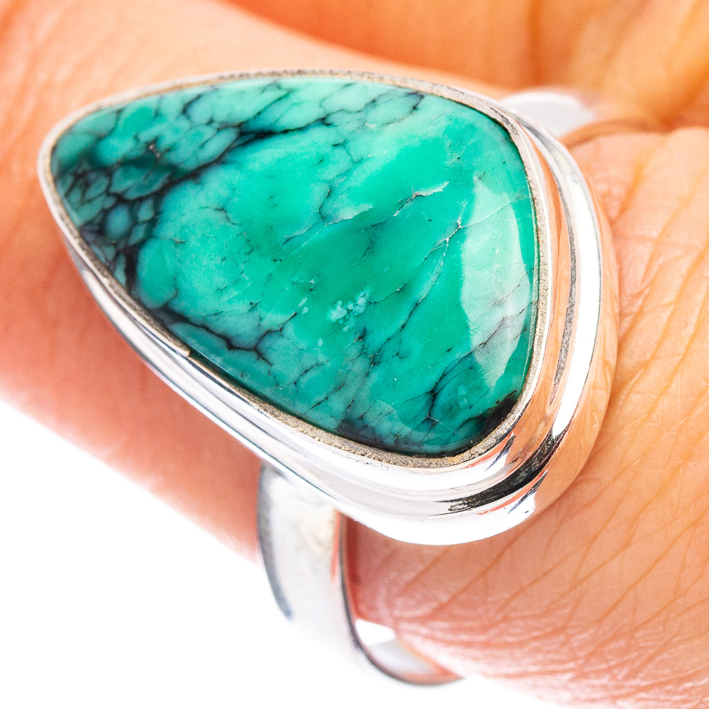 Black Bridge Variscite Ring Size 8.75 (.925 Sterling Silver)