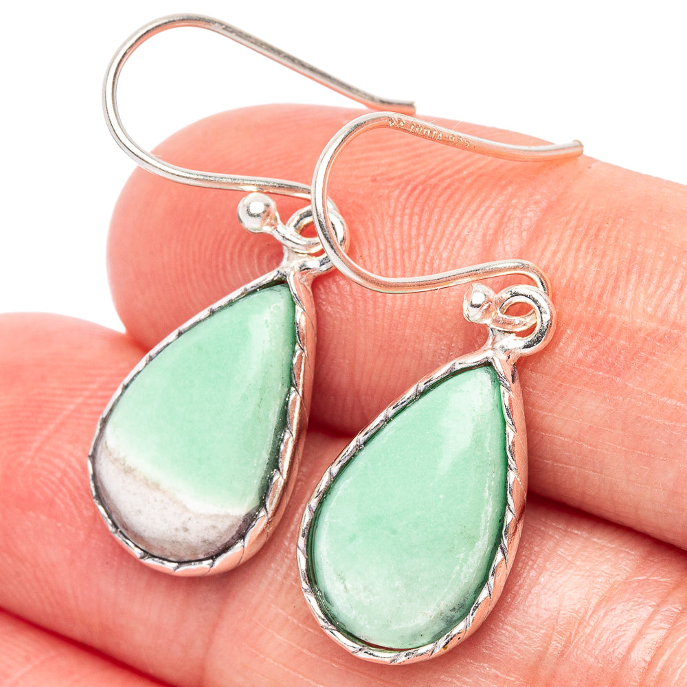 Variscite Earrings 1 1/4" (925 Sterling Silver) E2458