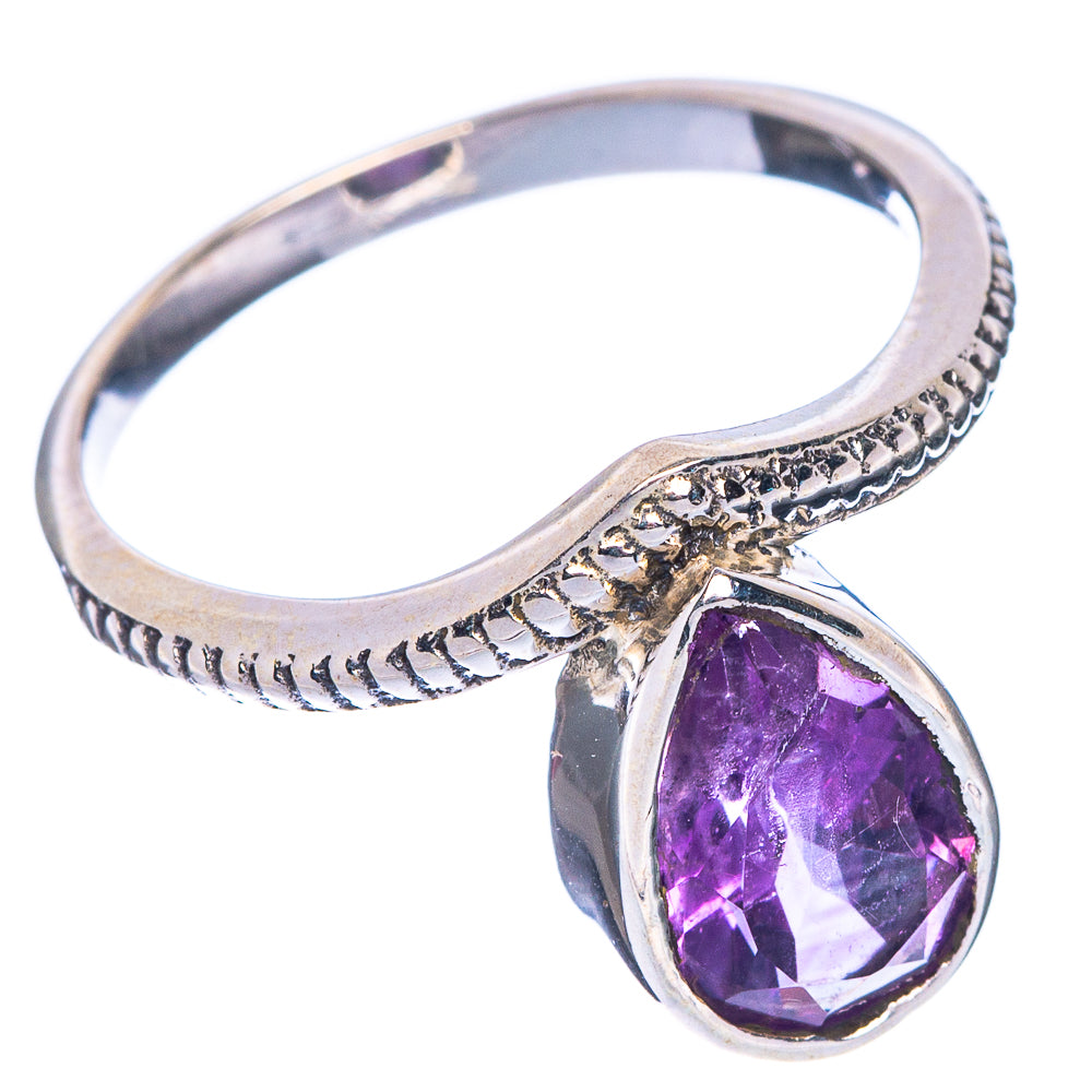 Faceted Amethyst Ring Size 6.75 (925 Sterling Silver) R1188