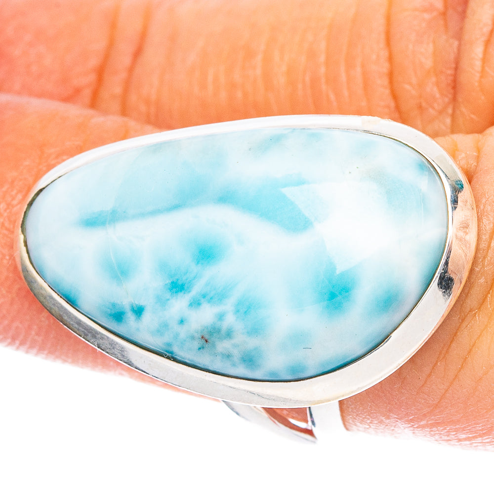 Larimar 925 Sterling Silver Ring Size 6 (925 Sterling Silver) R6408