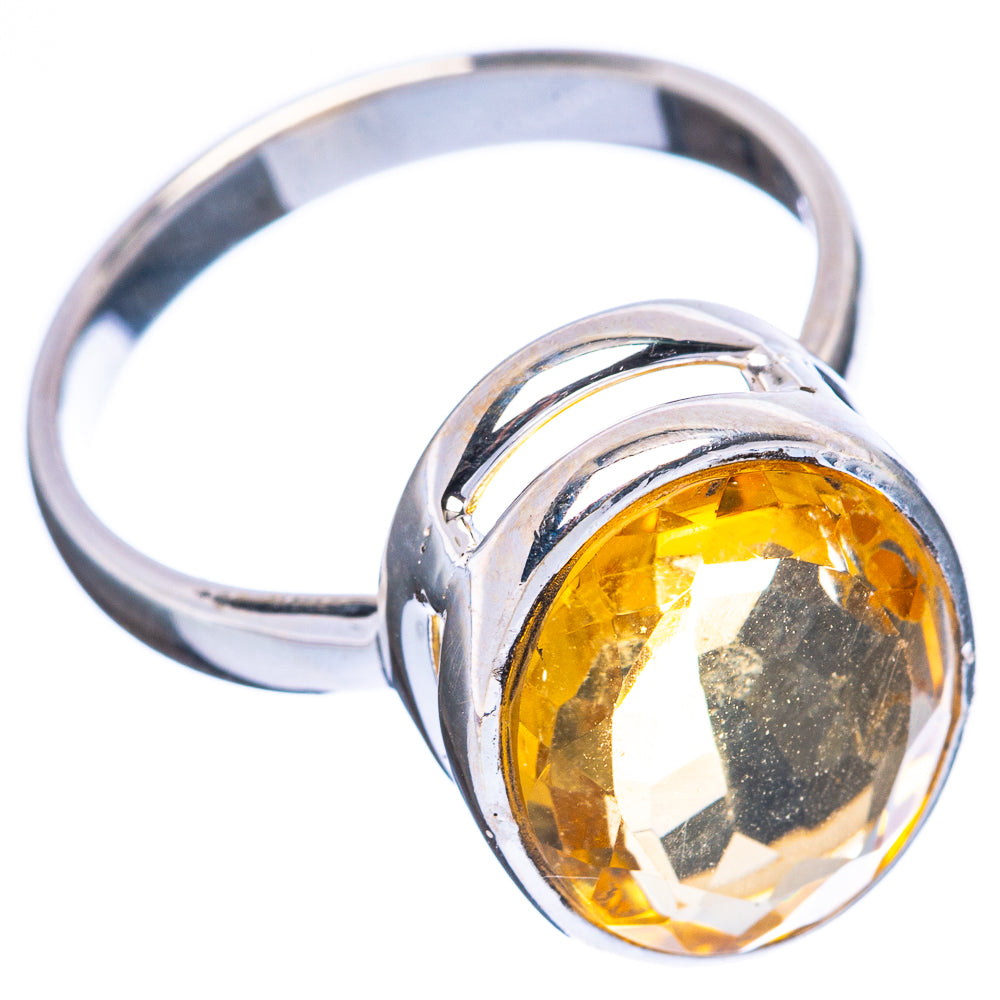 Faceted Citrine Ring Size 8.75 (925 Sterling Silver) R4522