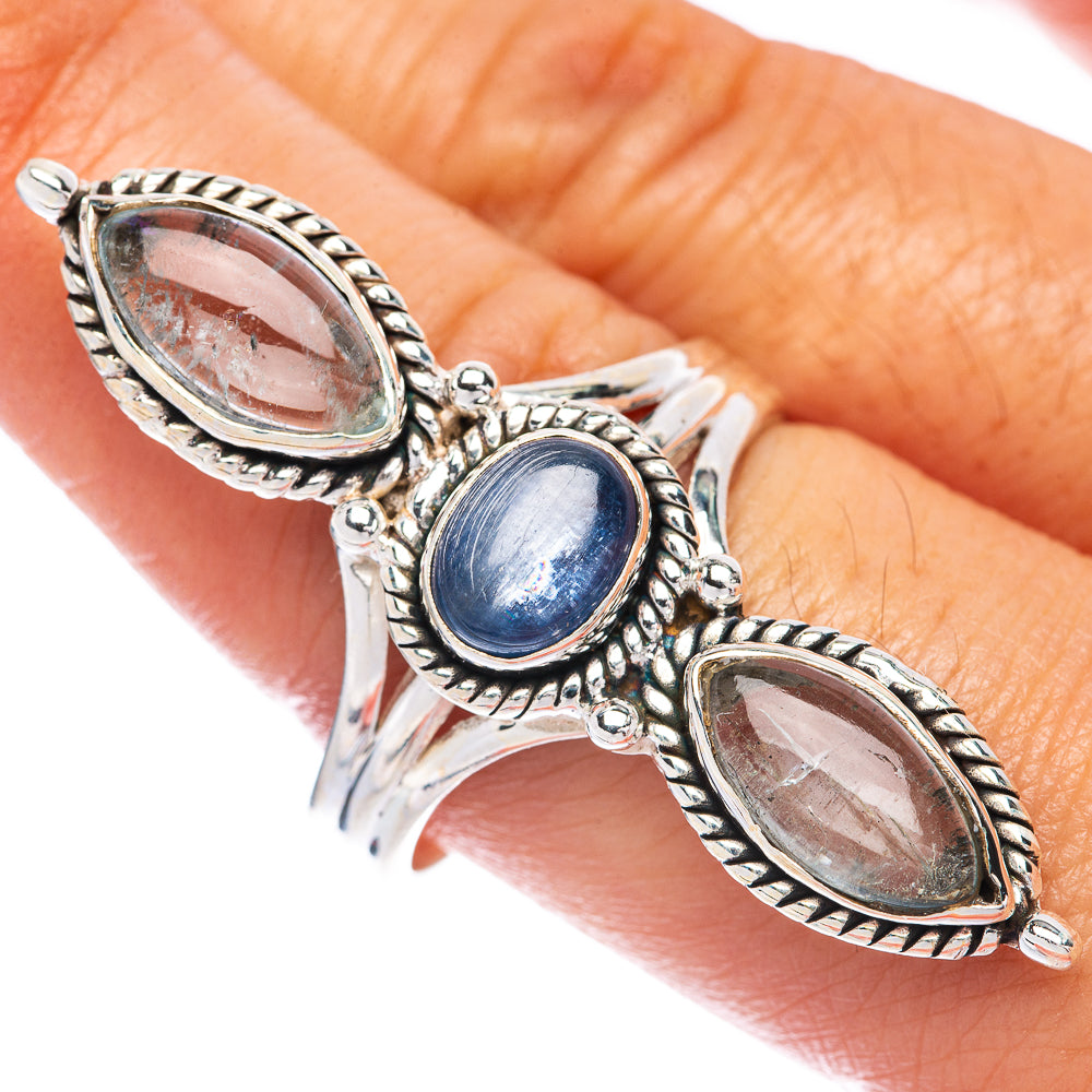 Large Kaynite, Aquamarine Ring Size 10 (925 Sterling Silver) R144946