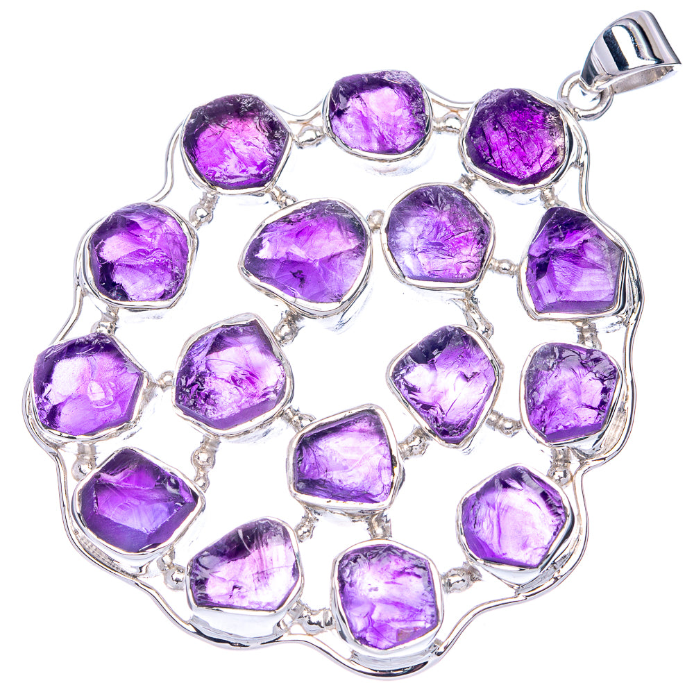 Signature Rough Amethyst Pendant 2 1/4" (925 Sterling Silver) P41822
