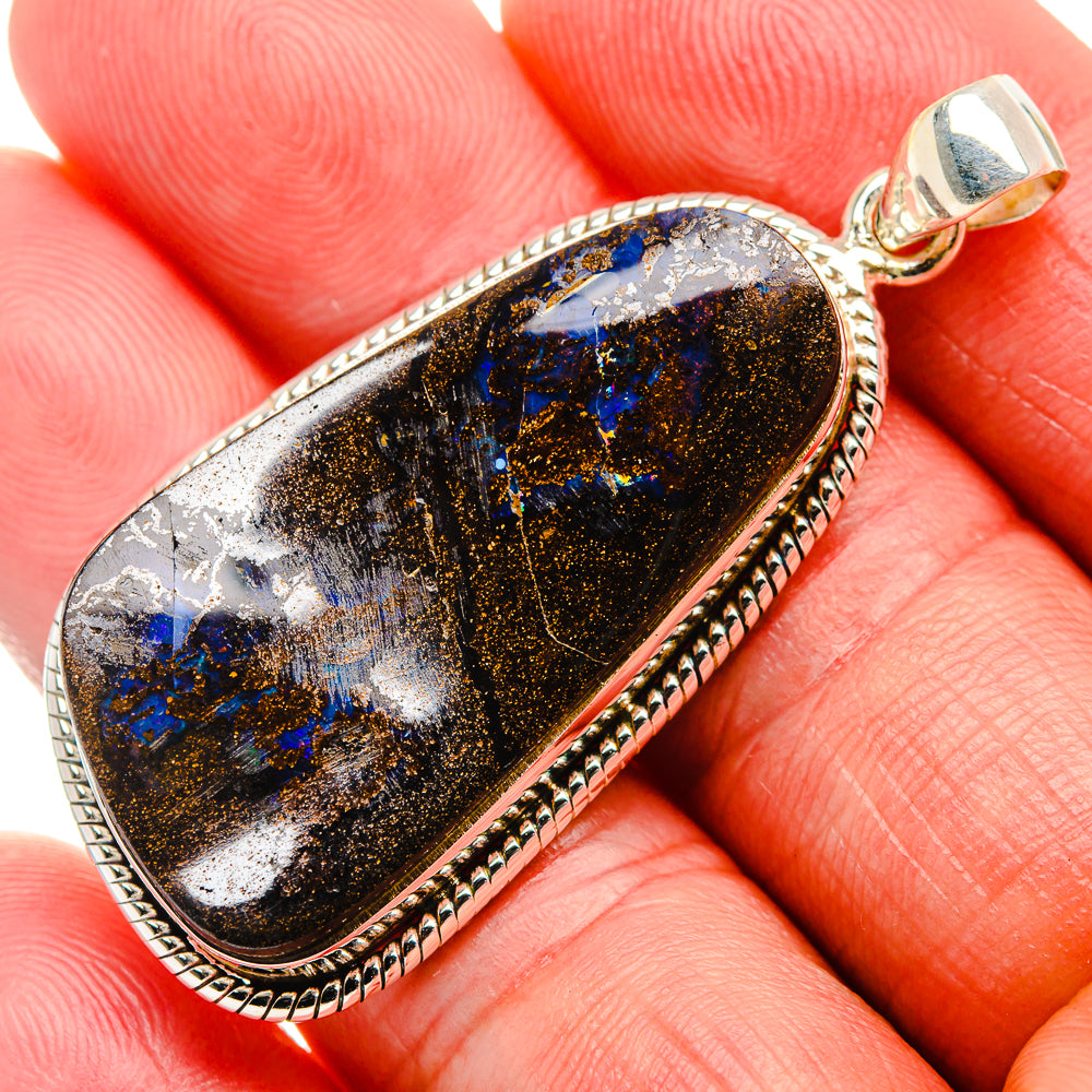 Boulder Opal Pendant 2" (925 Sterling Silver) PD38206