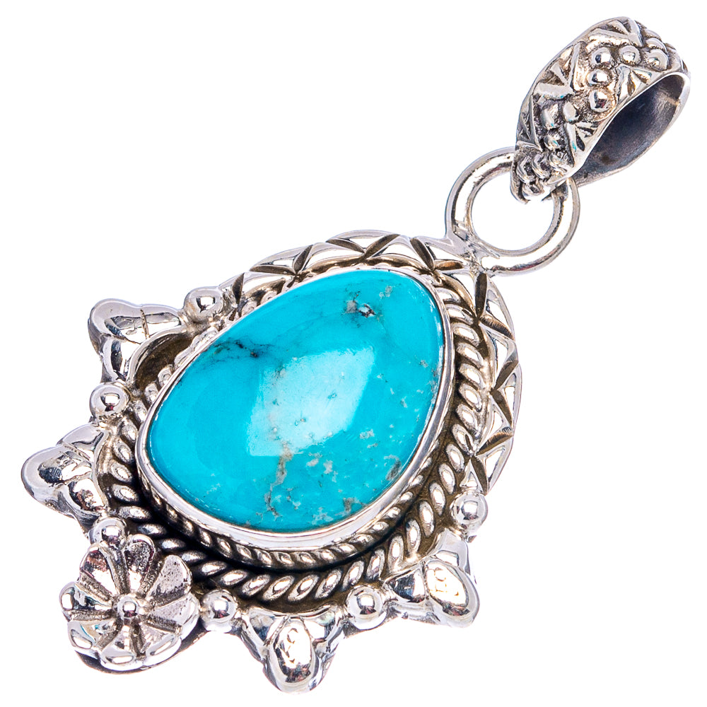 Rare Sleeping Beauty Turquoise Pendant 1 3/8" (.925 Sterling Silver)