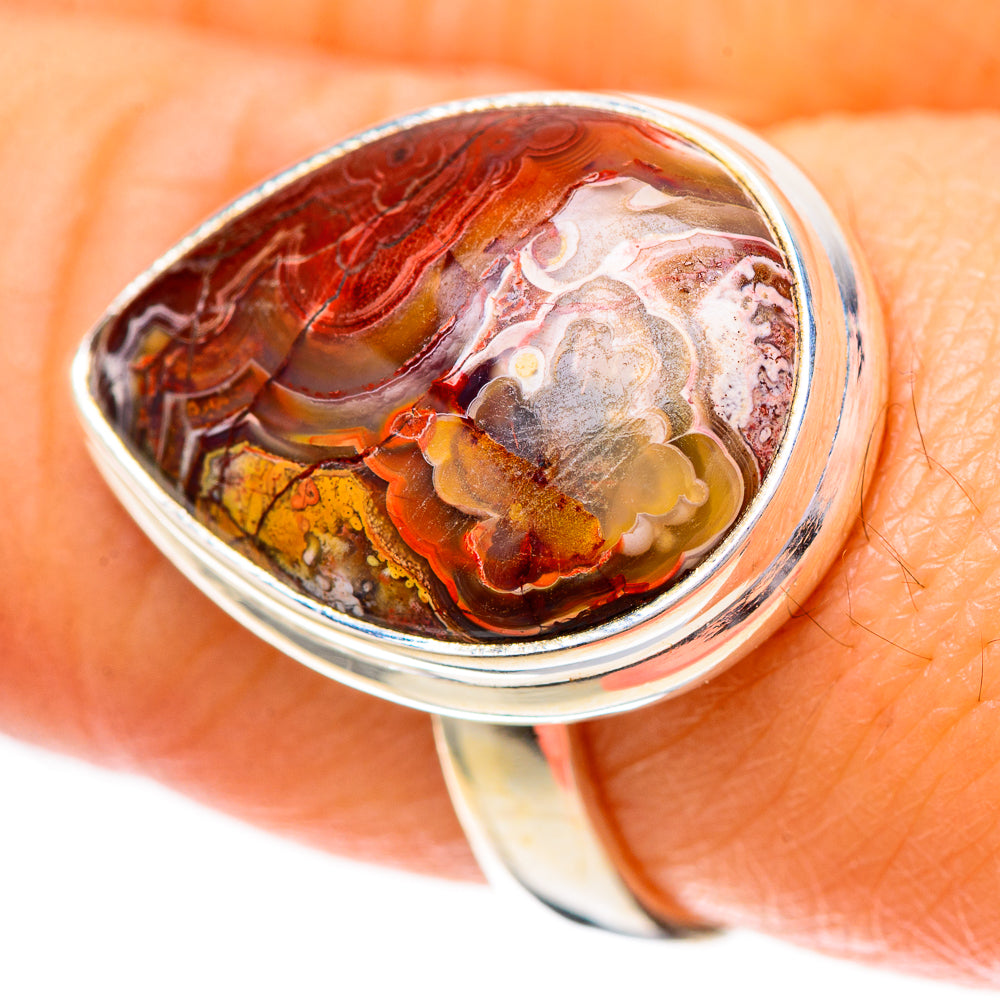 Crazy Lace Agate Ring Size 8 (925 Sterling Silver) RING139743