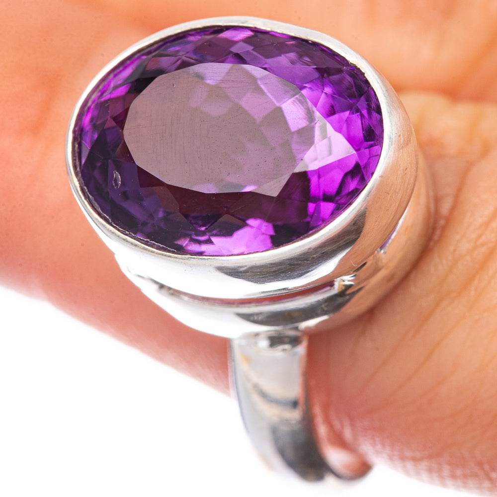 Faceted Premium Amethyst Ring Size 8 (925 Sterling Silver) R145125