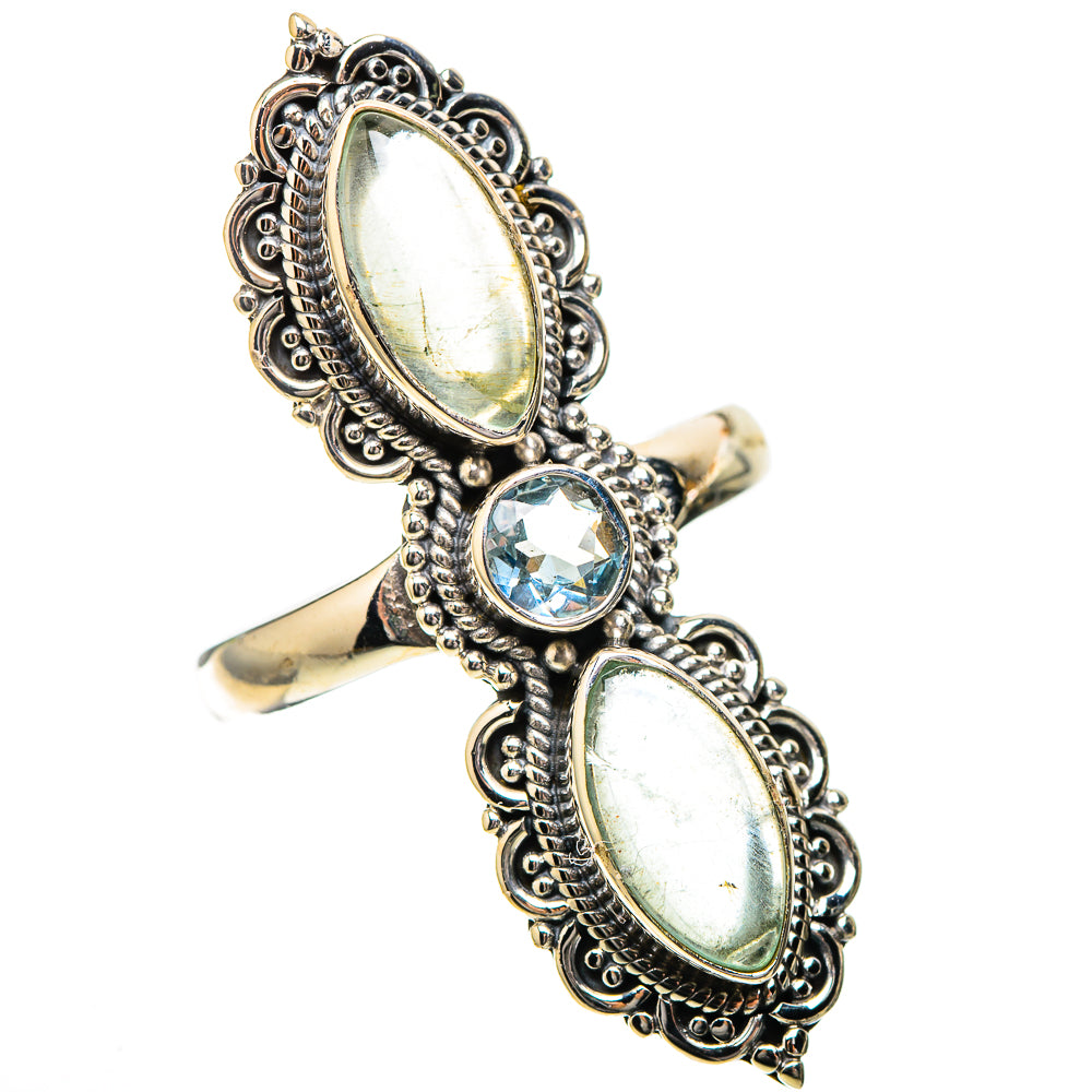 Large Natural Aquamarine, Blue Topaz Ring Size 9.75 (925 Sterling Silver) RING138006
