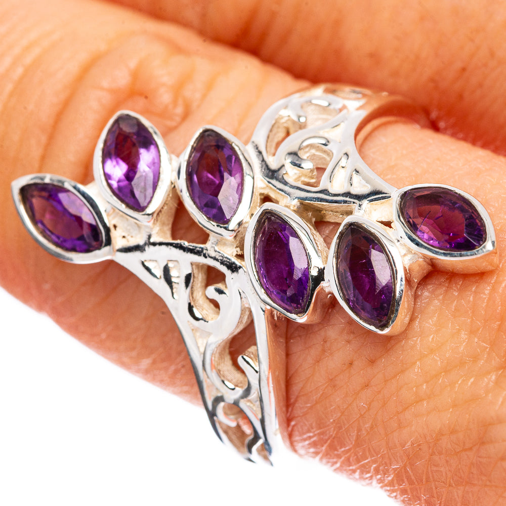 Faceted Amethyst Ring Size 9.25 (925 Sterling Silver) R3228