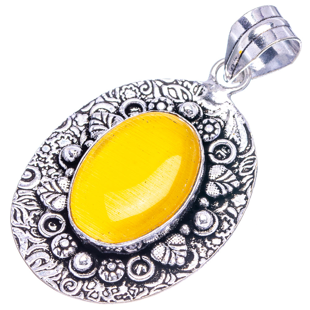 Blue Onyx Pendant 2 1/8" (German Silver)