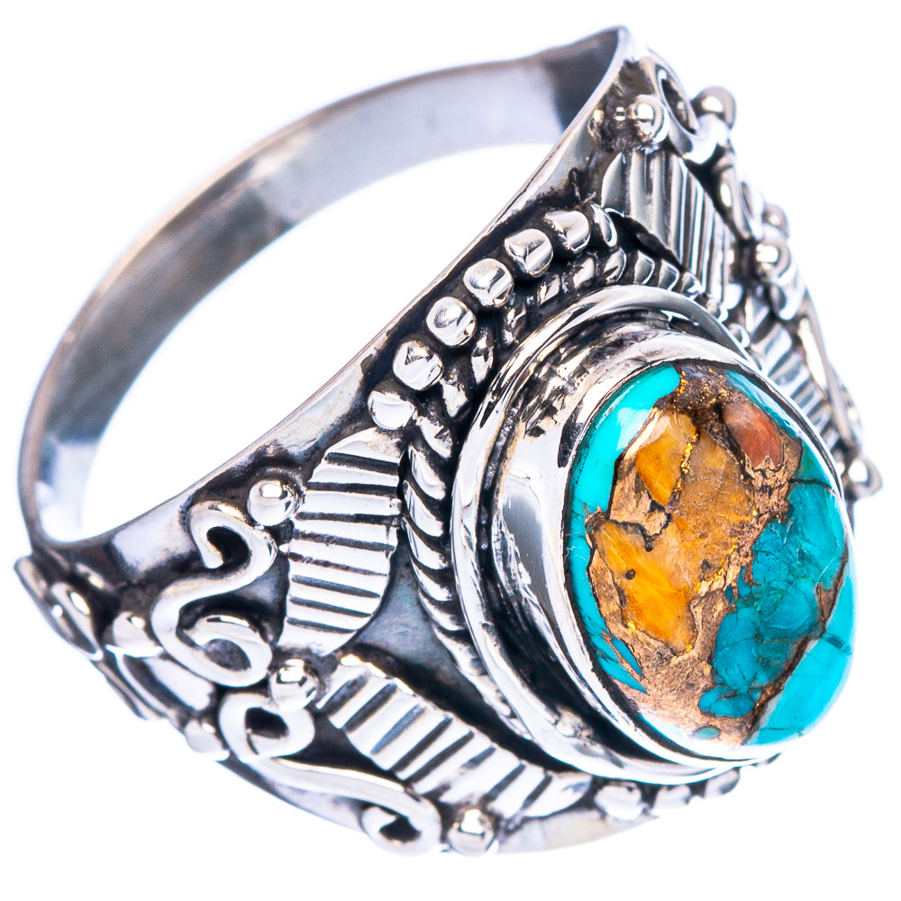 Blue Copper Composite Turquoise Ring Size 9 (925 Sterling Silver) R4622