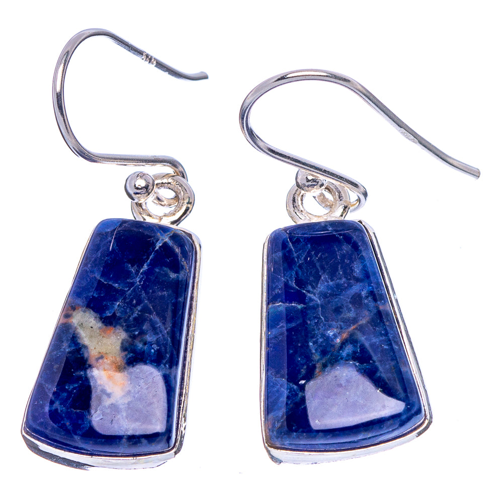 Sodalite Earrings 1 1/4" (925 Sterling Silver) E1864