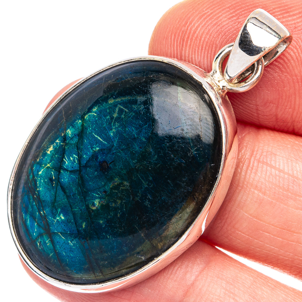 Blue Labradorite Pendant 1 5/8" (925 Sterling Silver) P45169