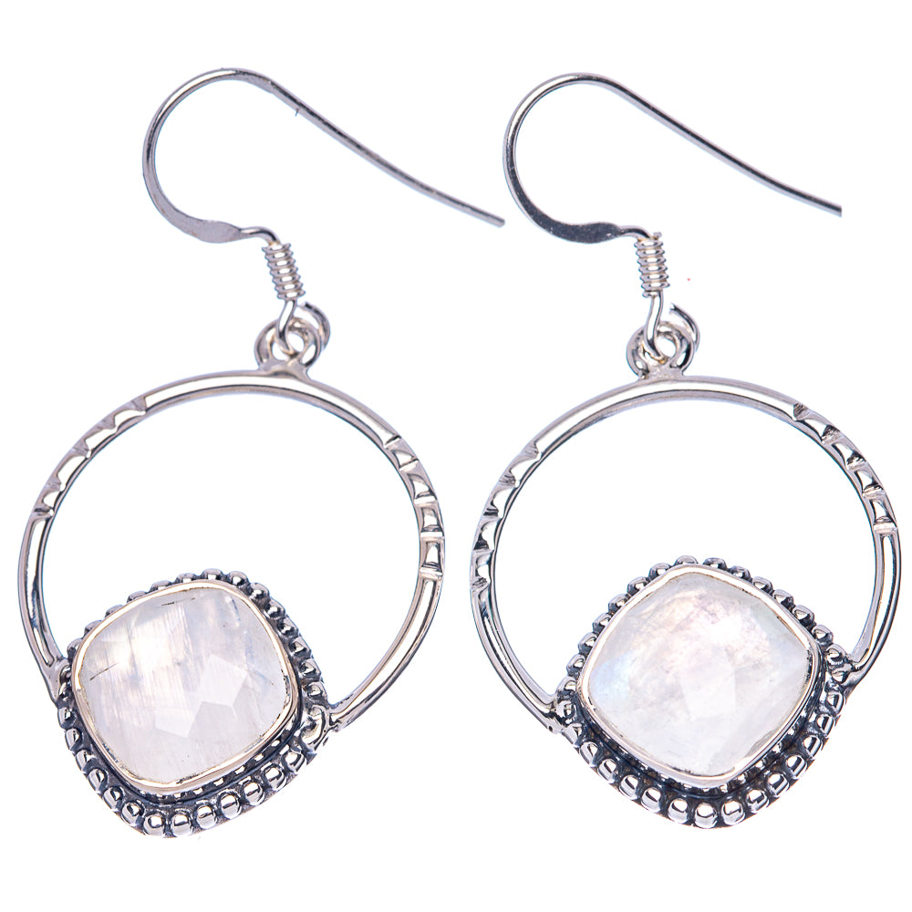Premium Rainbow Moonstone 925 Sterling Silver Earrings 1 3/4" Ana Co E1342