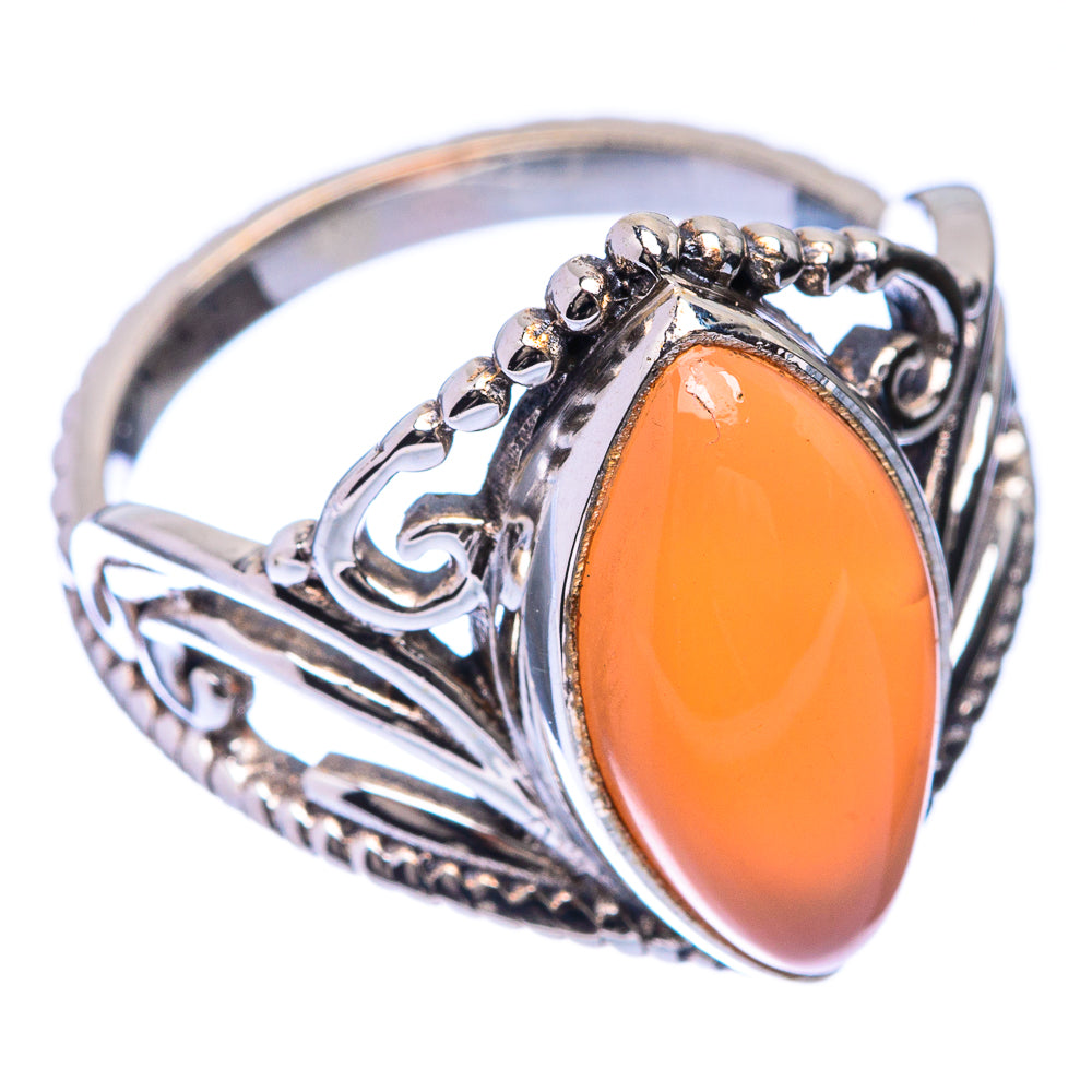 Peach Moonstone Ring Size 8.25 (925 Sterling Silver) R141310