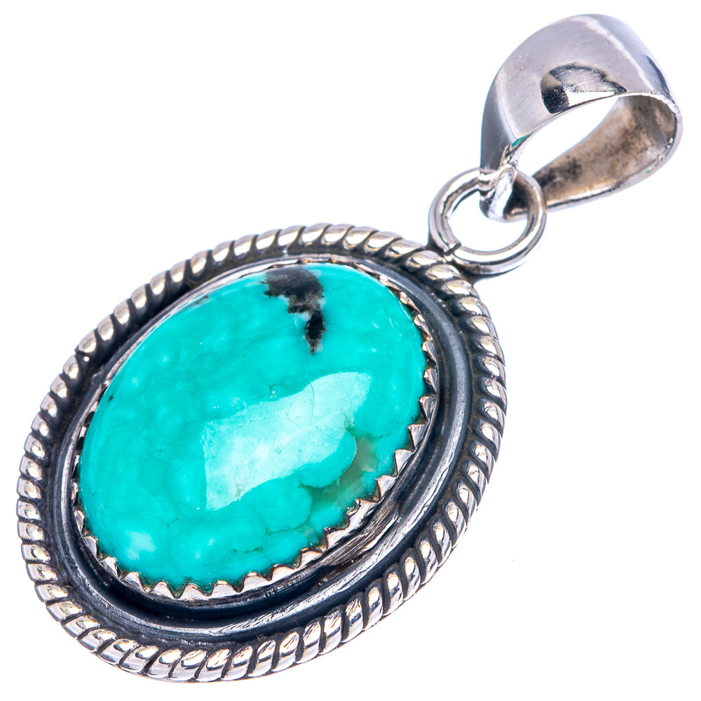 Rare Kingman Turquoise Pendant 1 3/8" (.925 Sterling Silver)