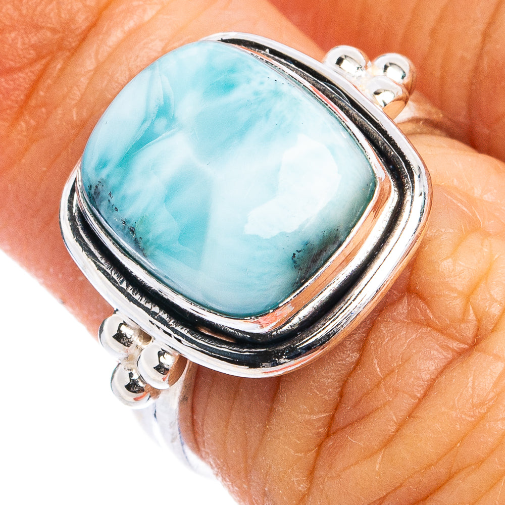 Rare Larimar Ring Size 6.25 (.925 Sterling Silver)