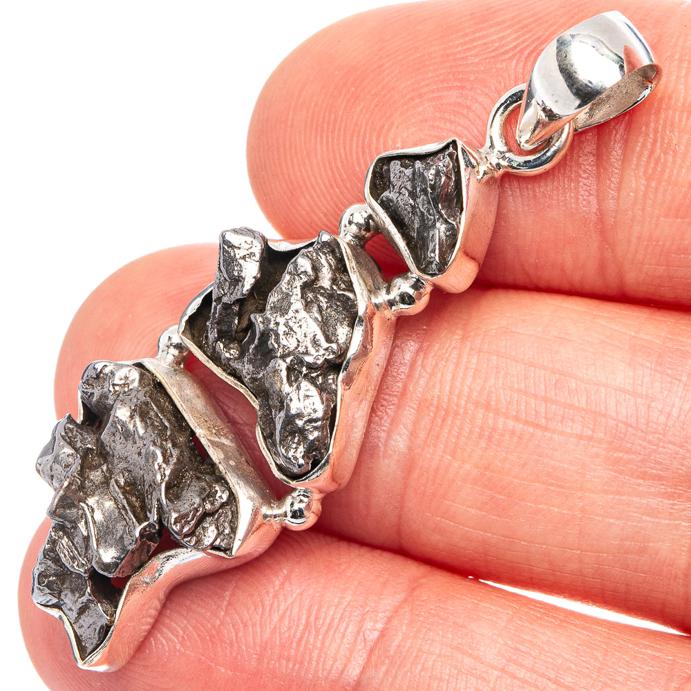 Rare Campo Del Cielo Meteorite Pendant 1 3/4" (.925 Sterling Silver)