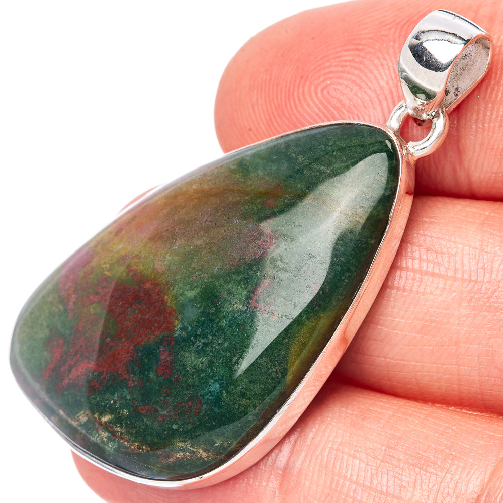Bloodstone Pendant 1 7/8" (925 Sterling Silver) P42846