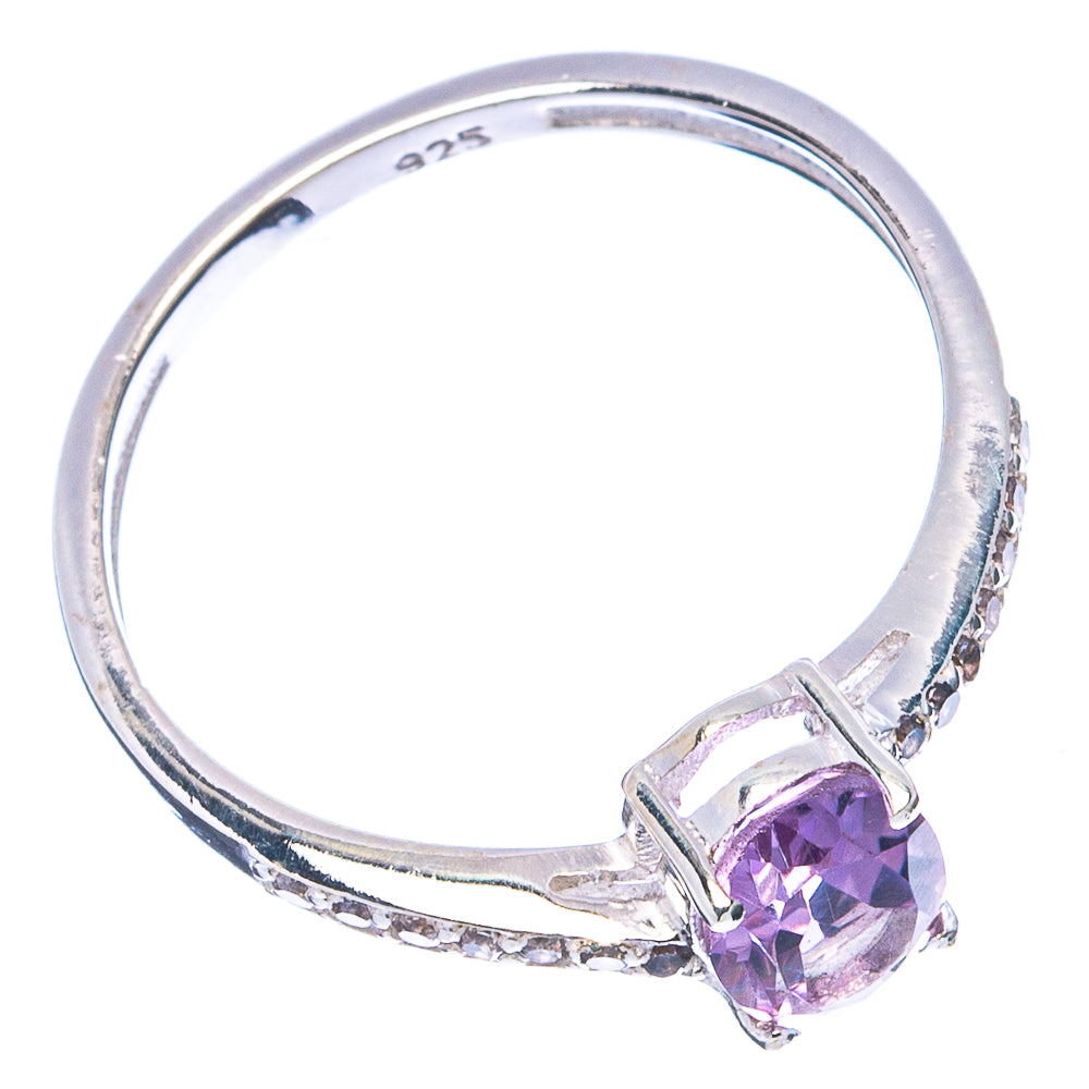 Value Faceted Amethyst, Cubic Zirconia Ring Size 7 (.925 Sterling Silver)