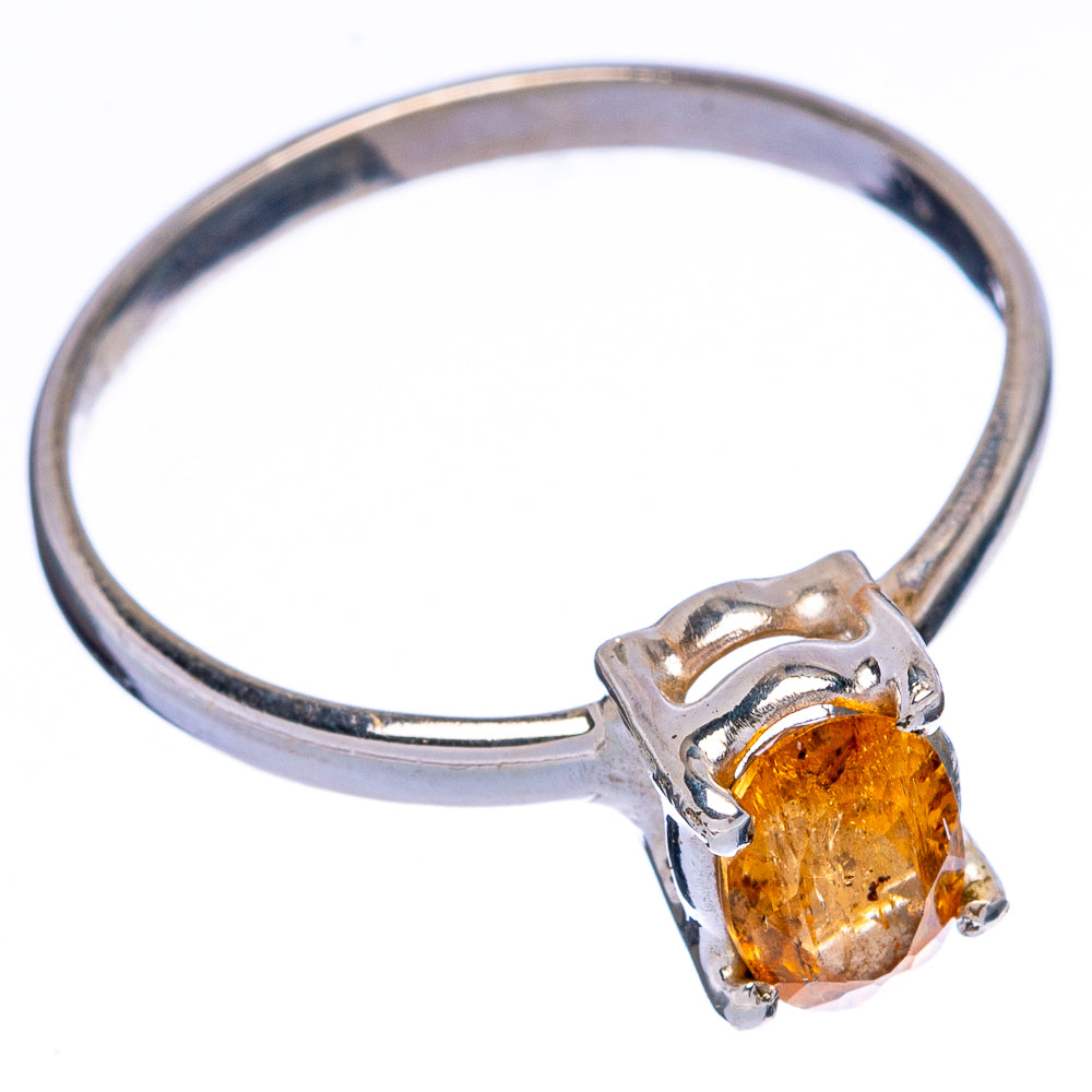 Rare Golden Imperial Topaz Ring Size 7.75 (925 Sterling Silver) R146615
