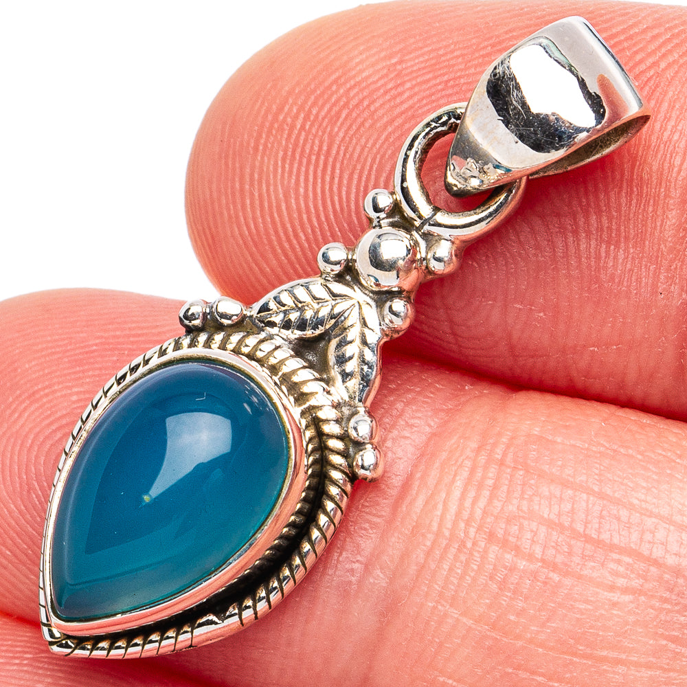 Dainty Chalcedony Pendant 1 1/4" (925 Sterling Silver) P45226