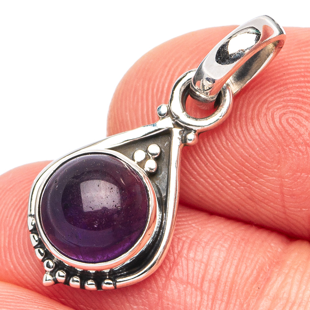 Dainty Amethyst Pendant 1" (925 Sterling Silver) P45368