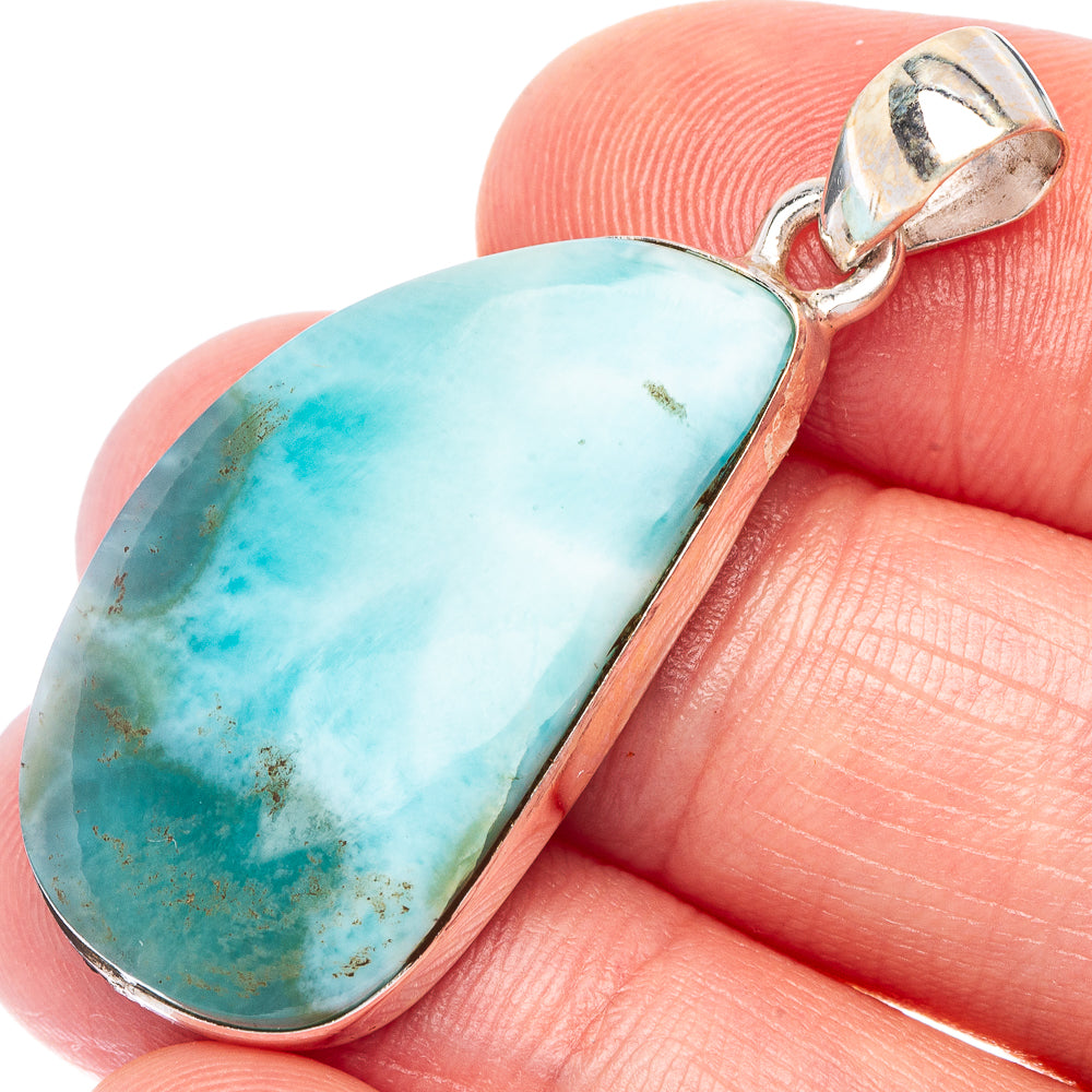 Larimar Pendant 1 5/8" (925 Sterling Silver) P44259
