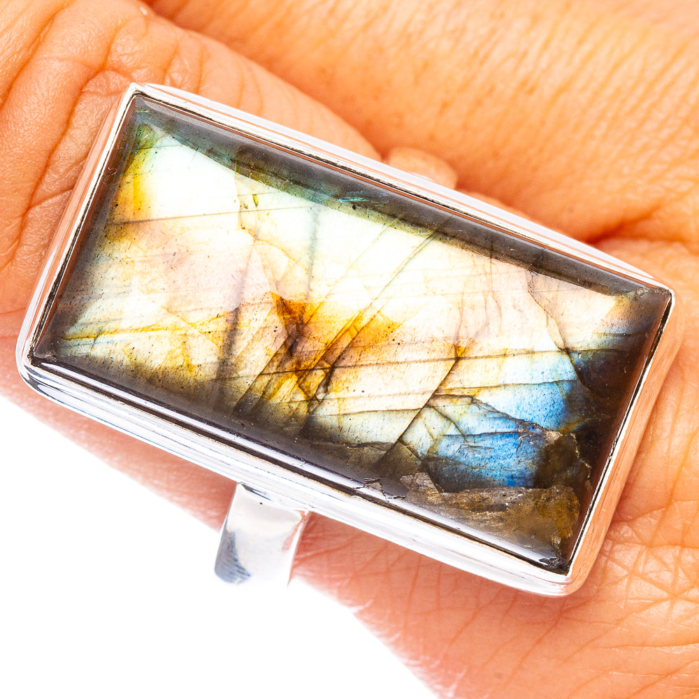 Labradorite Ring Size 10 (925 Sterling Silver) R7842