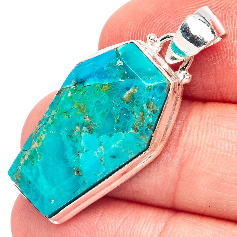 Mohave Turquoise Pendant 1 3/8" (925 Sterling Silver) P45137