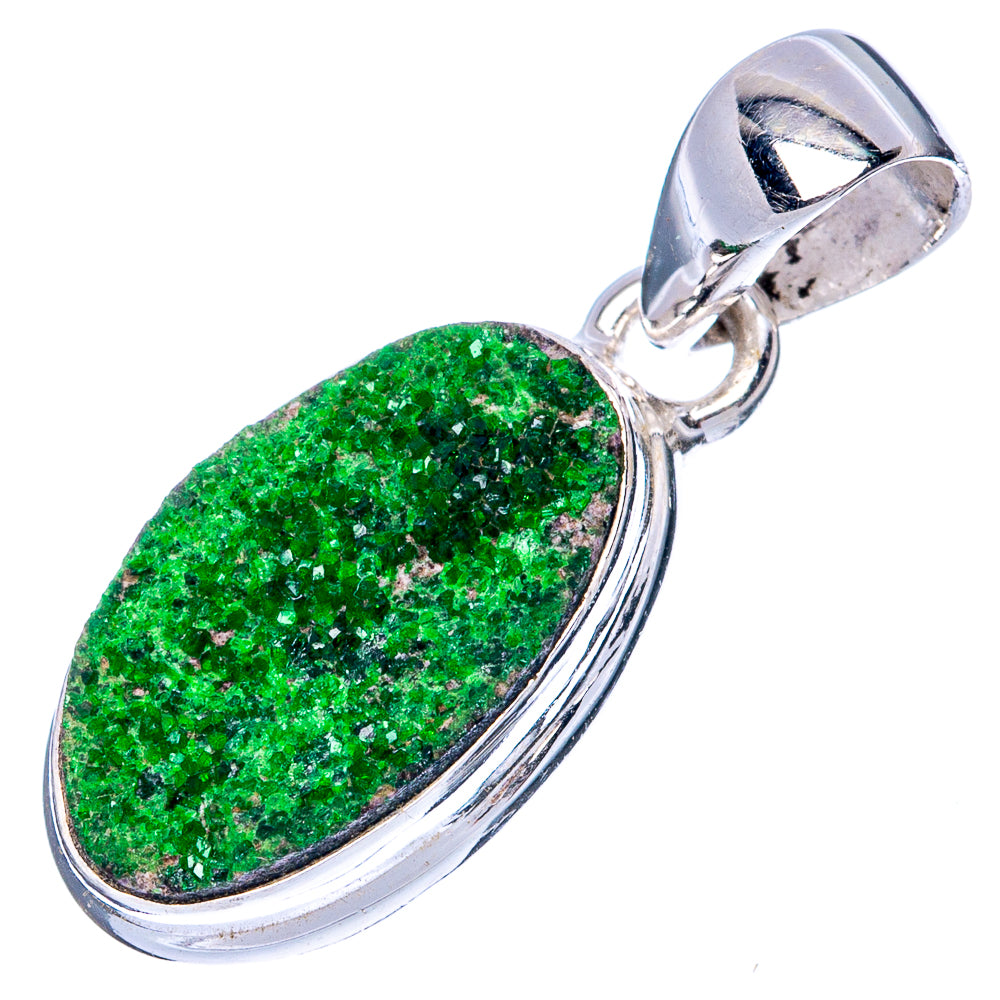 Rare Uvarovite Garnet Pendant 1 1/8" (925 Sterling Silver) P42772
