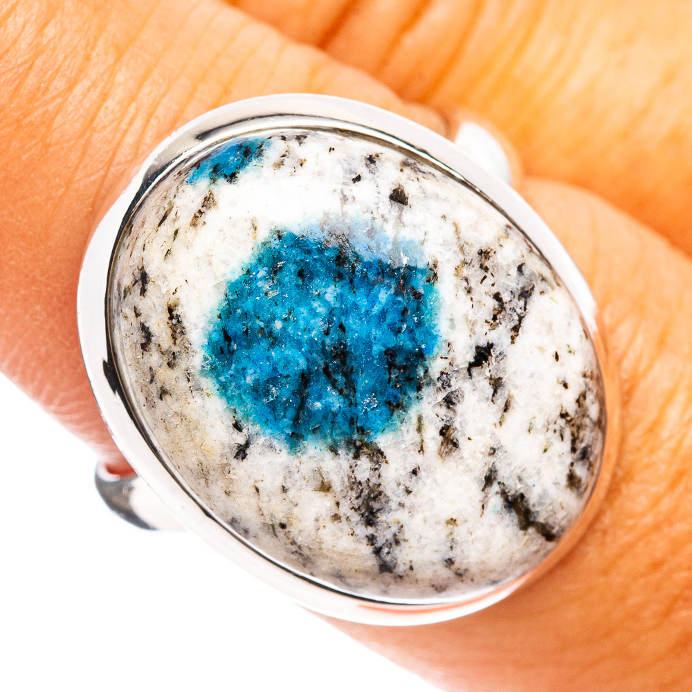 K2 Blue Azurite Ring Size 8.75 (.925 Sterling Silver)
