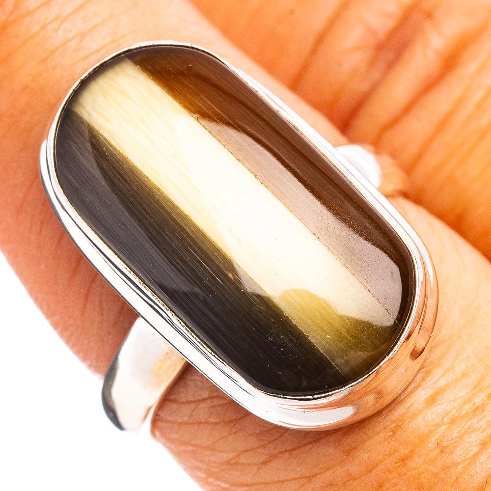 Striped Jasper Ring Size 7.75 (.925 Sterling Silver)