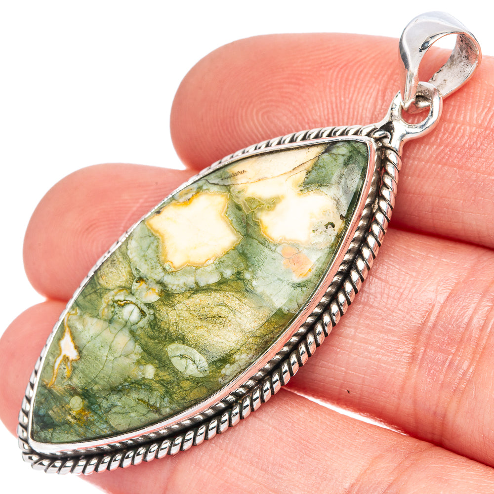 Ocean Jasper Pendant 2 1/8" (925 Sterling Silver) P41471