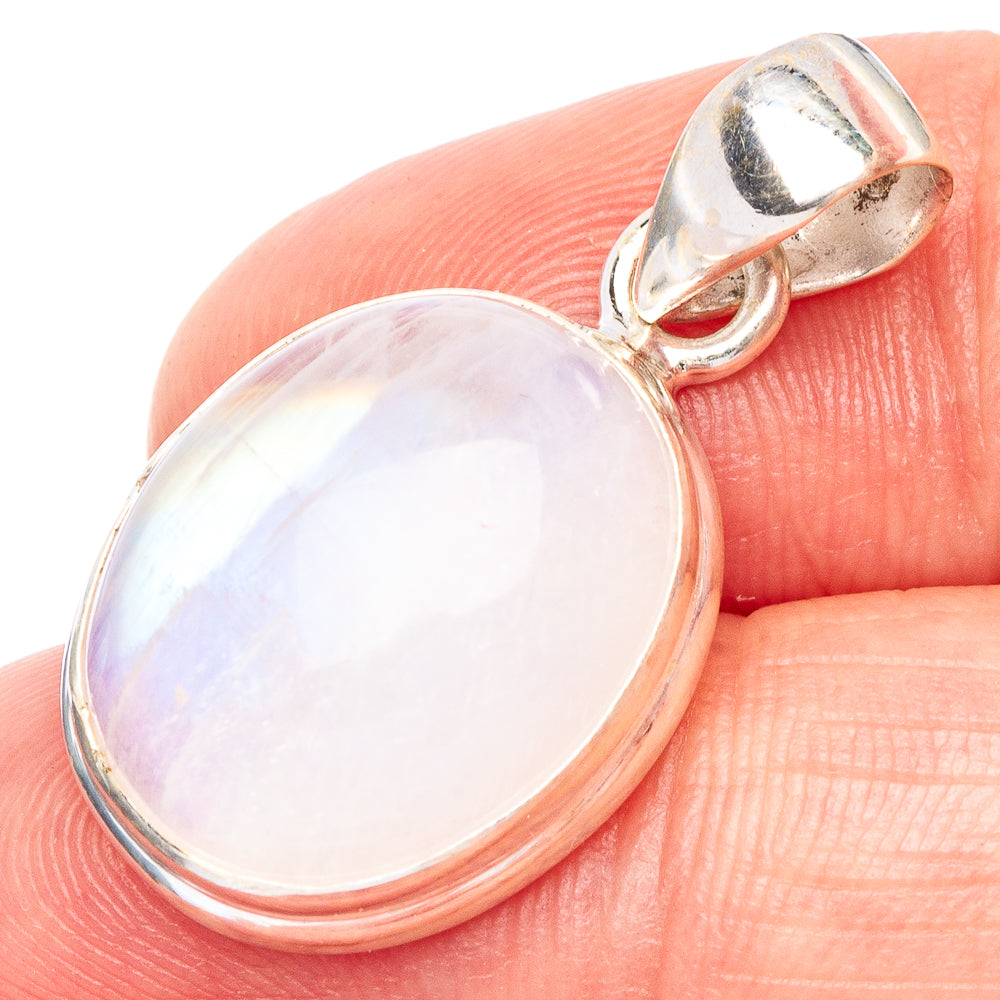 Rainbow Moonstone Pendant 1 1/8" (925 Sterling Silver) P44863
