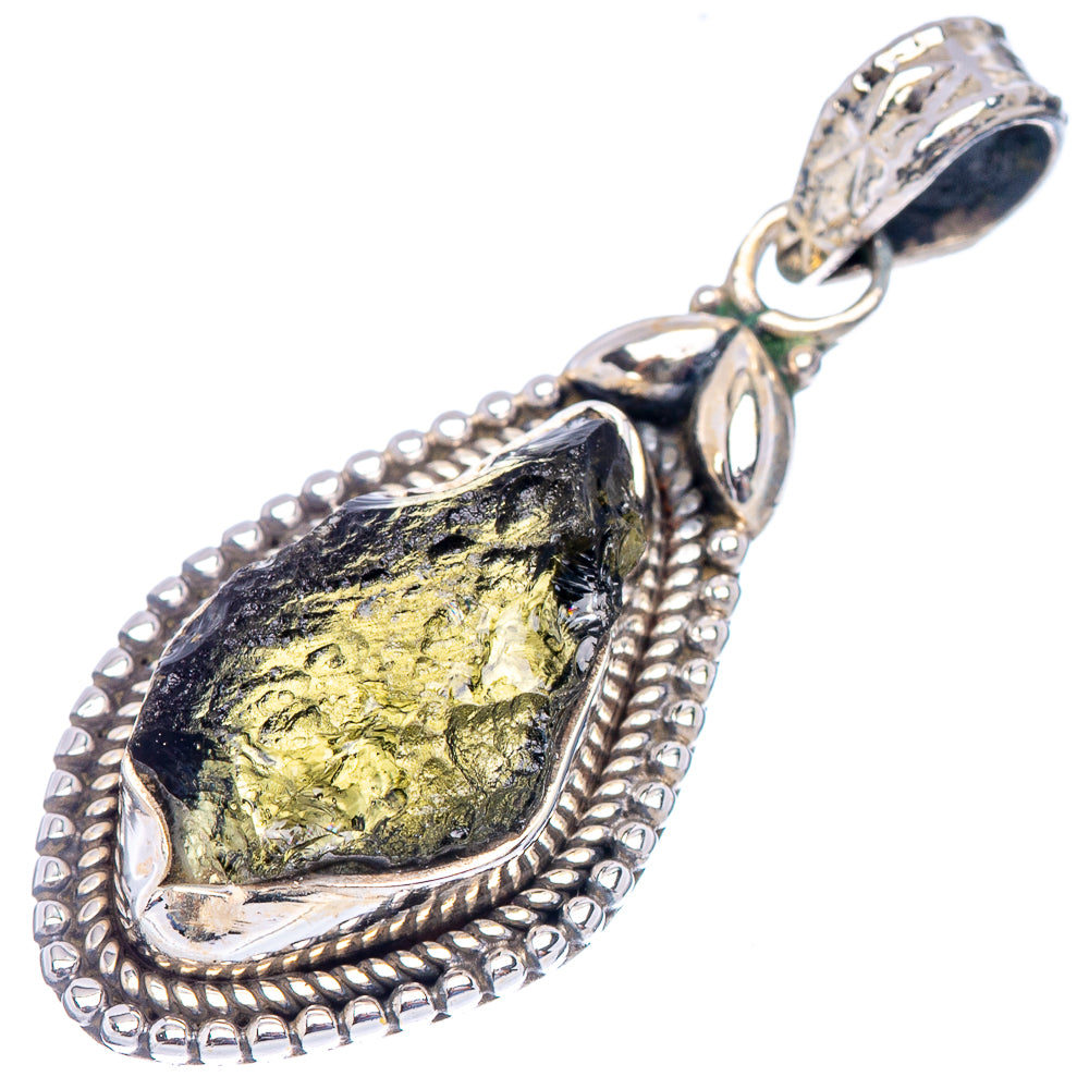 Moldavite Pendant 1 3/8" (.925 Sterling Silver)