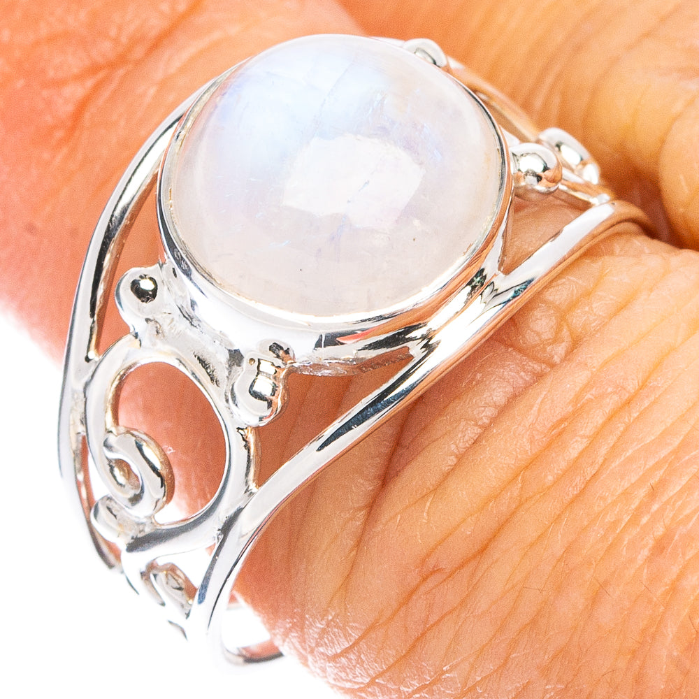 Premium Rainbow Moonstone Ring Size 9 (925 Sterling Silver) R8065