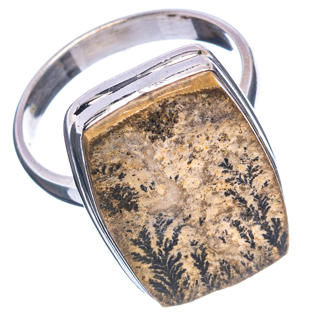 Germany Psilomelane Dendrite Ring Size 9.25 (.925 Sterling Silver)