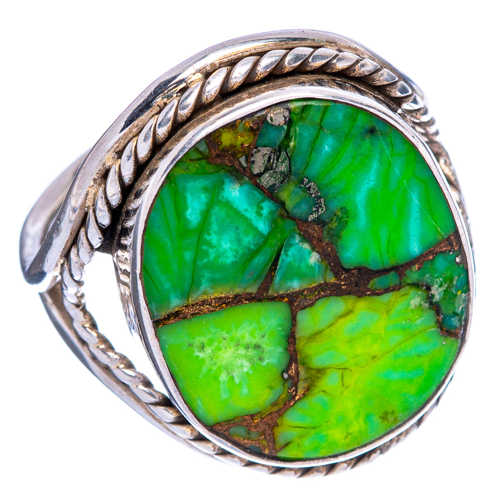Green Copper Composite Turquoise Ring Size 6.5 (925 Sterling Silver) R146538