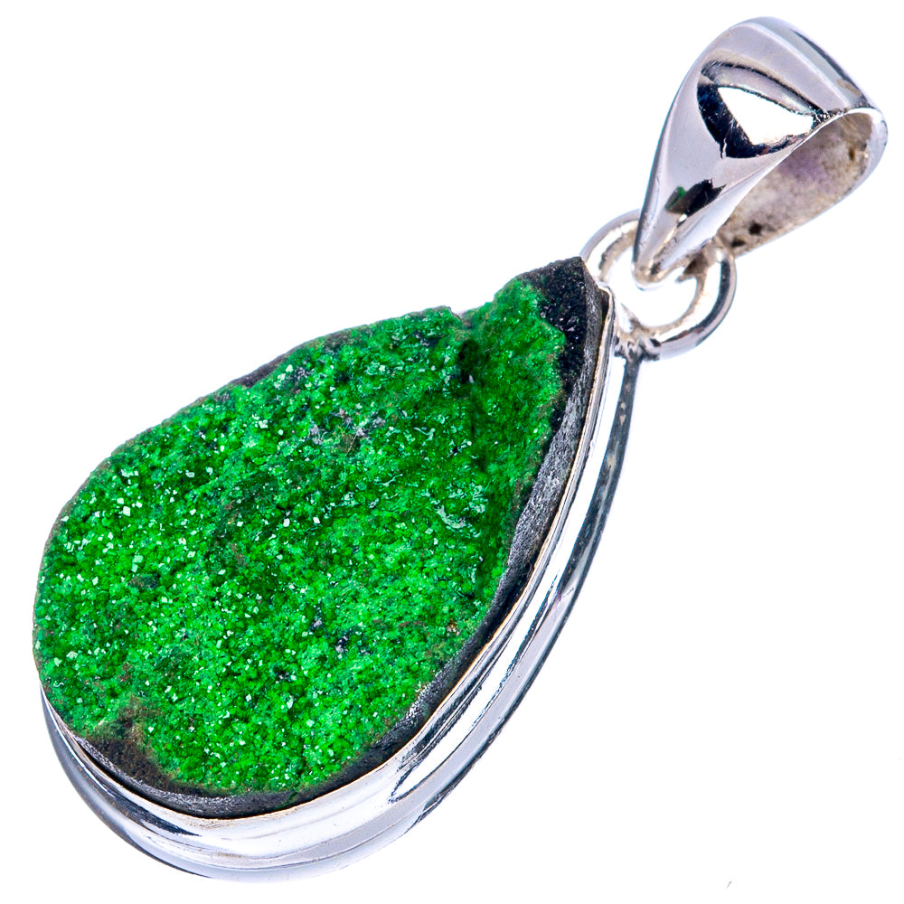 Rare Uvarovite Garnet Pendant 1 1/8" (925 Sterling Silver) P42767