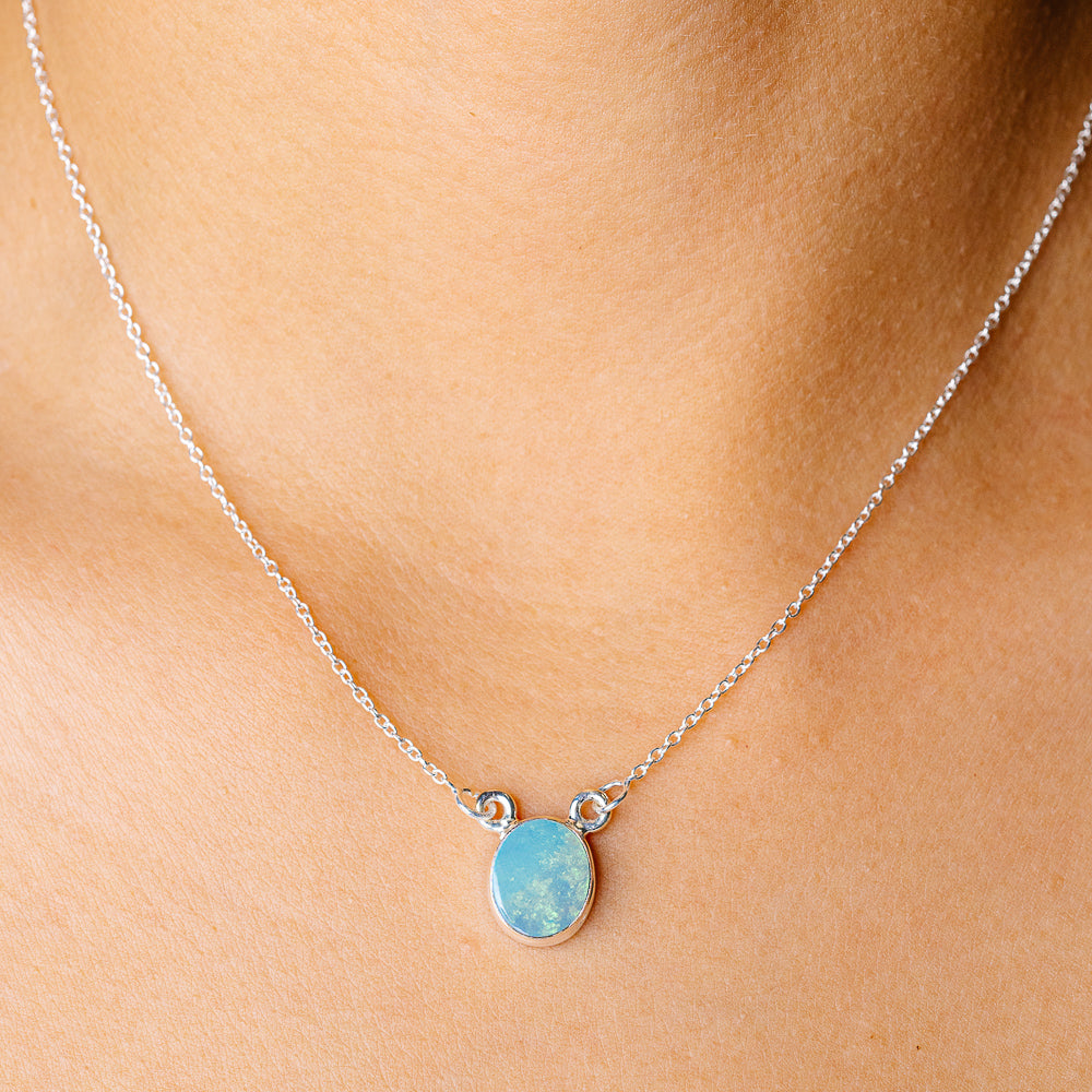 Doublet Opal Necklace 16.375" (925 Sterling Silver) N90265