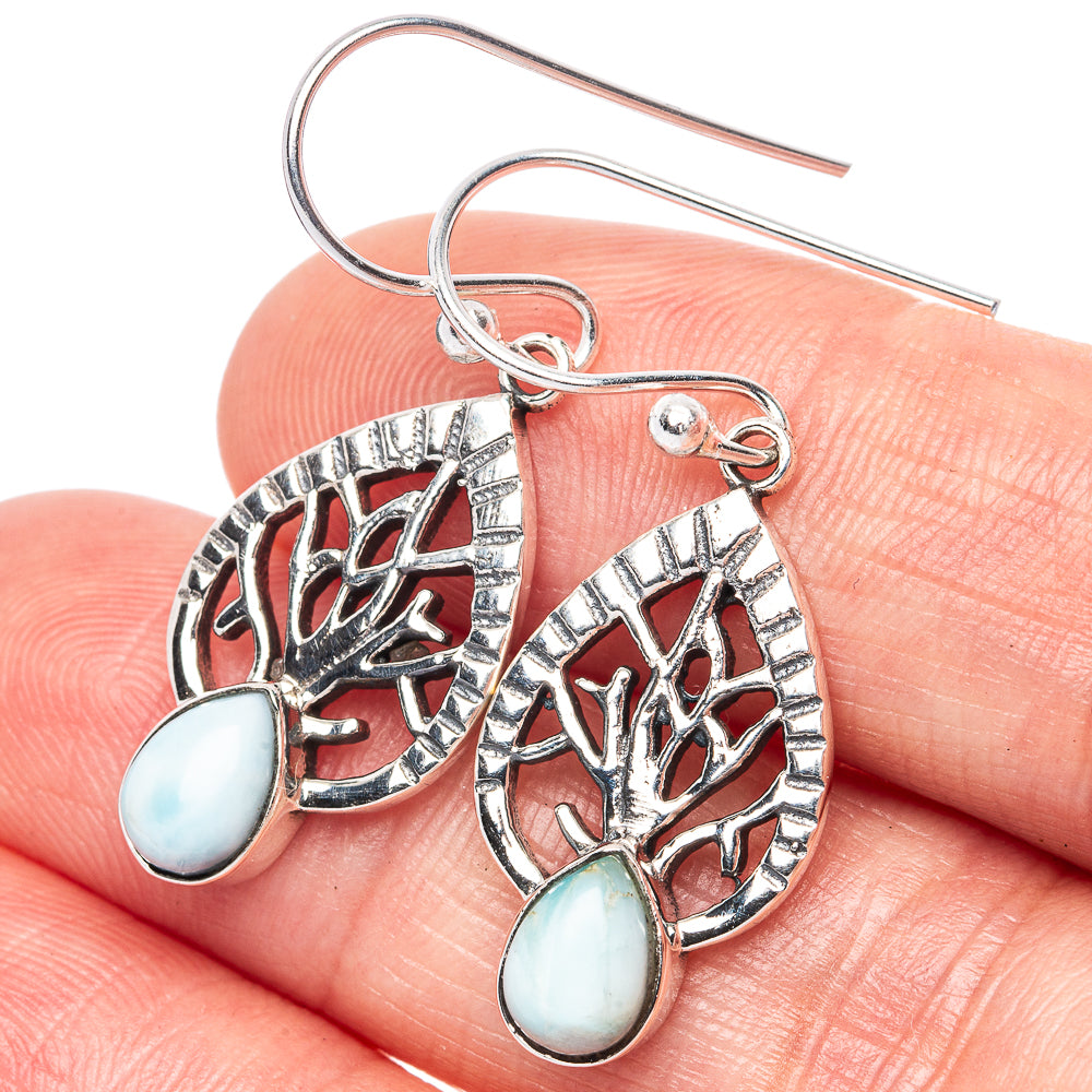 Larimar Dainty Earrings 1 3/8" (925 Sterling Silver) E1323