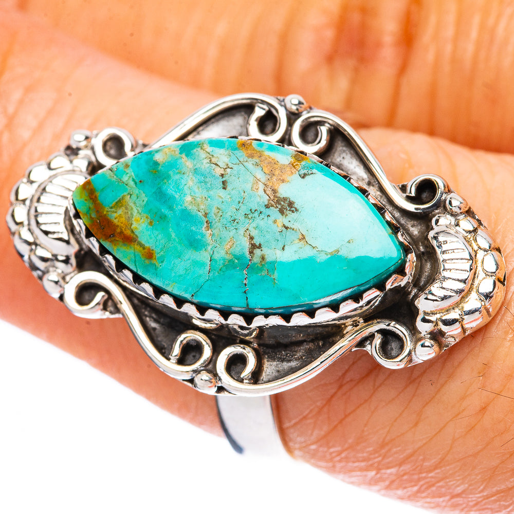 Rare Kingman Turquoise 925 Sterling Silver Ring Size 7 (925 Sterling Silver) R3837