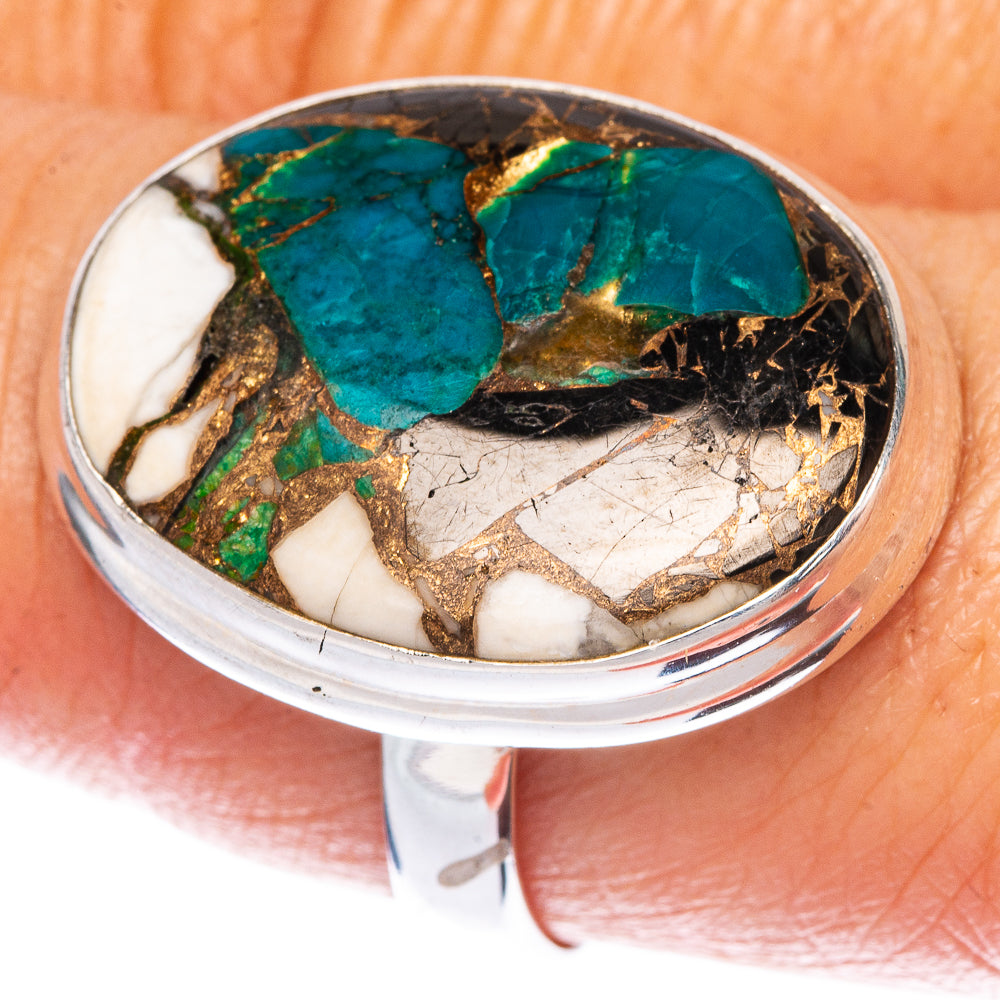 Chrysocolla Howlite Ring Size 9 (925 Sterling Silver) R1360