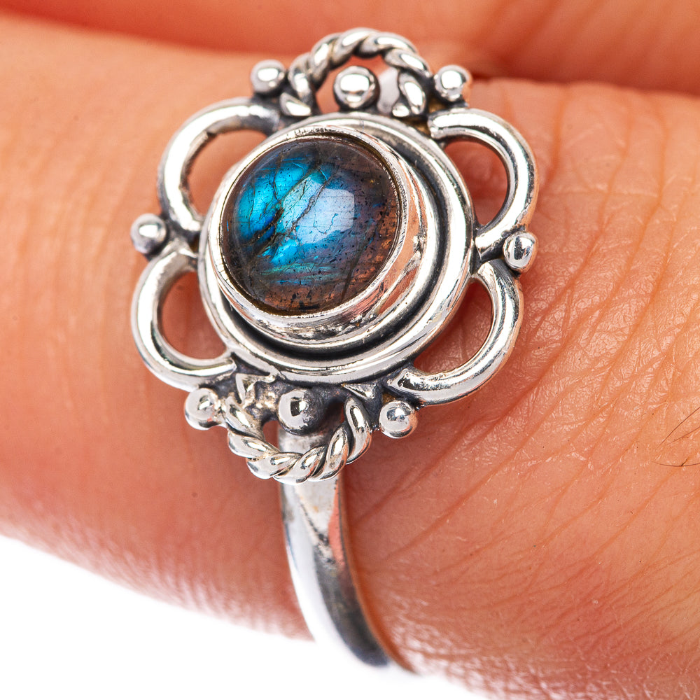 Labradorite Dainty Ring Size 7.75 (925 Sterling Silver) R145242