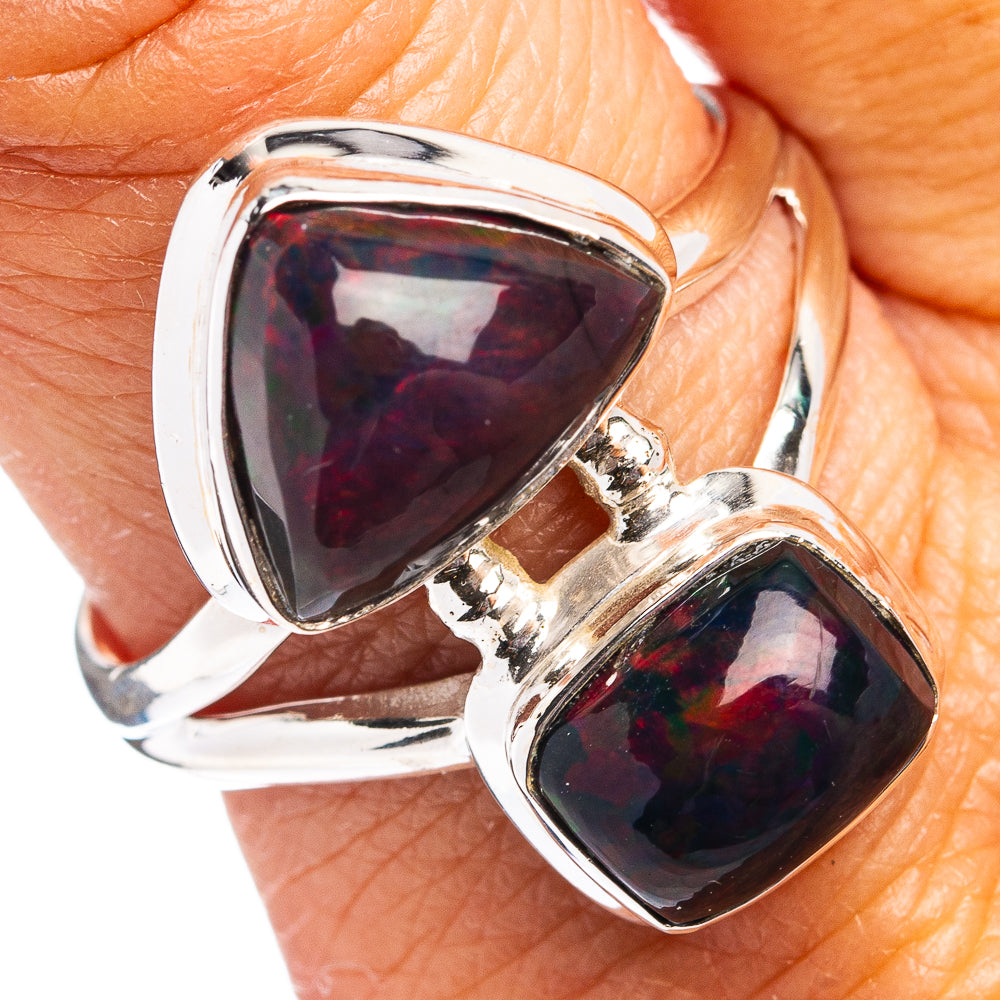 Premium Black Opal Ring Size 9.75 (.925 Sterling Silver)