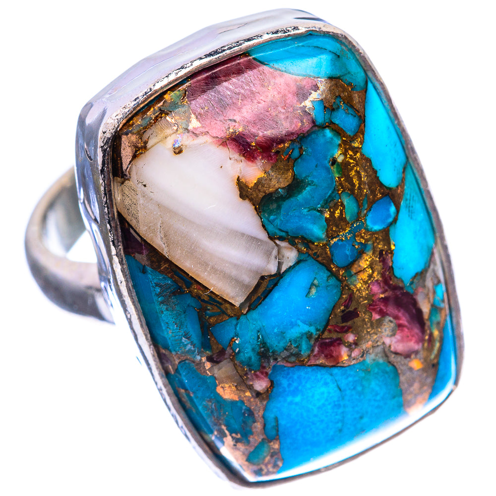 Large Blue Copper Composite Turquoise Ring Size 8 (925 Sterling Silver) R143053