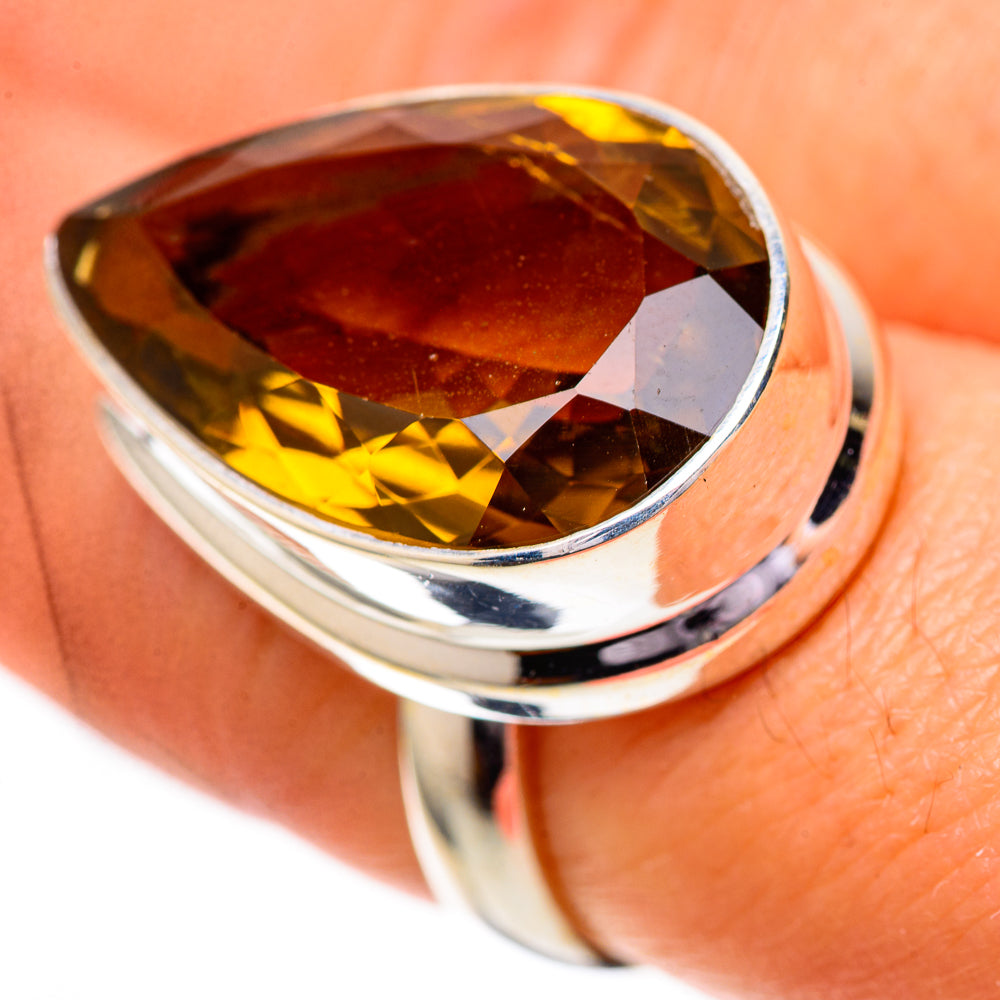 Large Faceted Citrine Ring Size 7.25 (925 Sterling Silver) RING139864