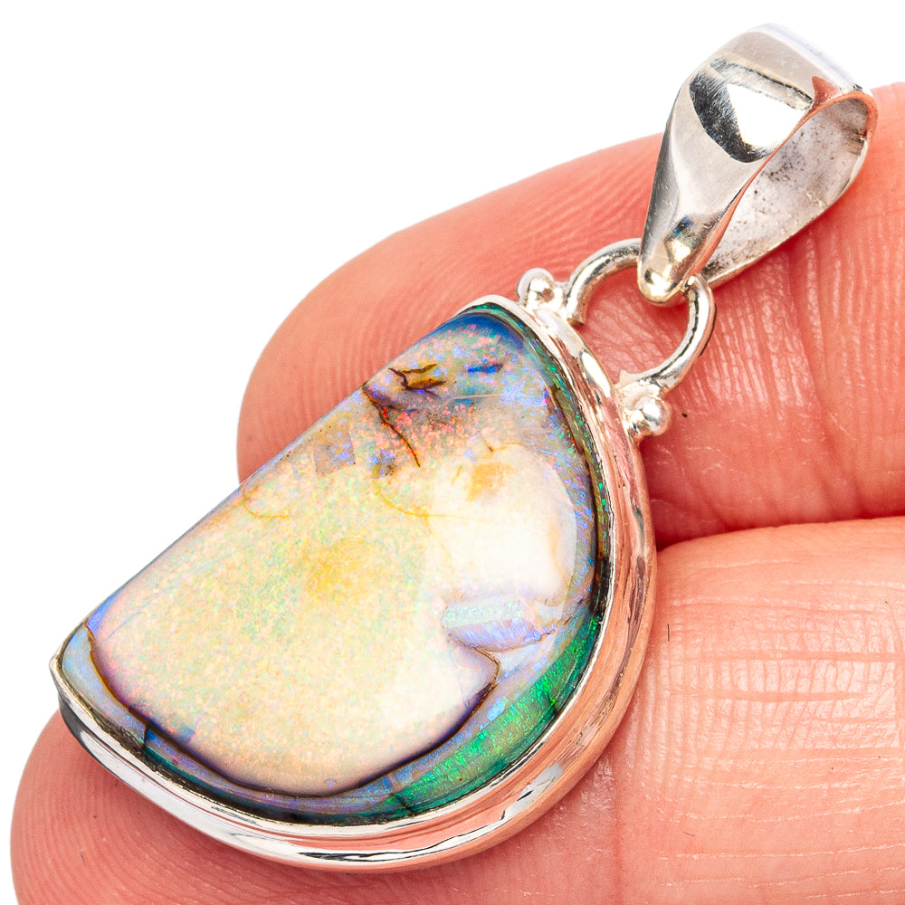 Rare Sterling Opal Pendants 1 3/8" (925 Sterling Silver) P43282