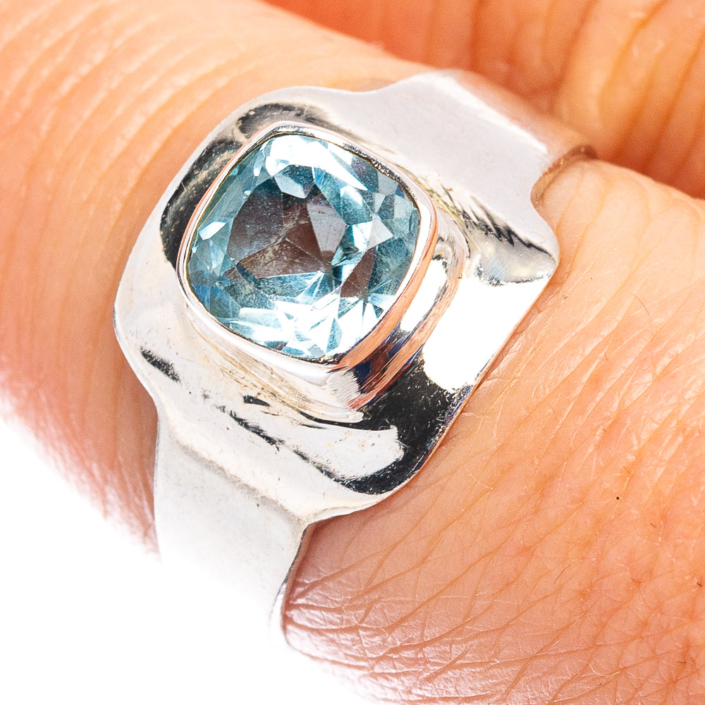 Blue Topaz Ring Size 7.75 (.925 Sterling Silver)